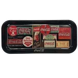 1995 Coca Cola Tin Serving Tray Vintage Soda Shop Advertising USA
